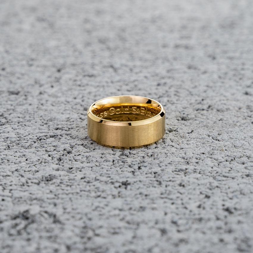 Minimal Ring in Brushed 24KT Gold